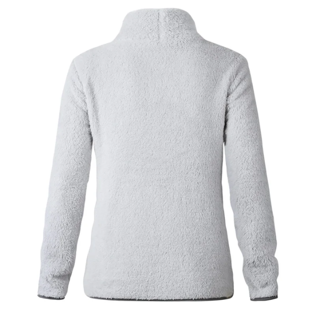 Trendla - Rollkragenpullover Damen Aus Fleece Mit Reißverschlusstasche