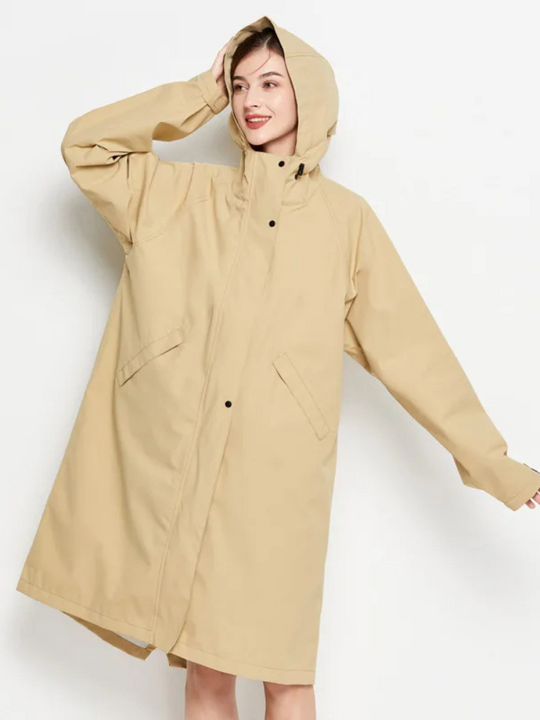 Wetlife - Regenjacke Damen Mit Kapuze - Wasserdichter Langer Regenmantel