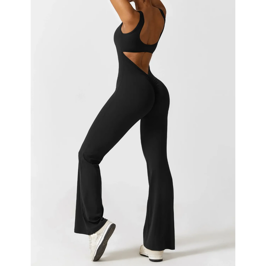 VIDA Dunkelblauer ausgestellter Jumpsuit