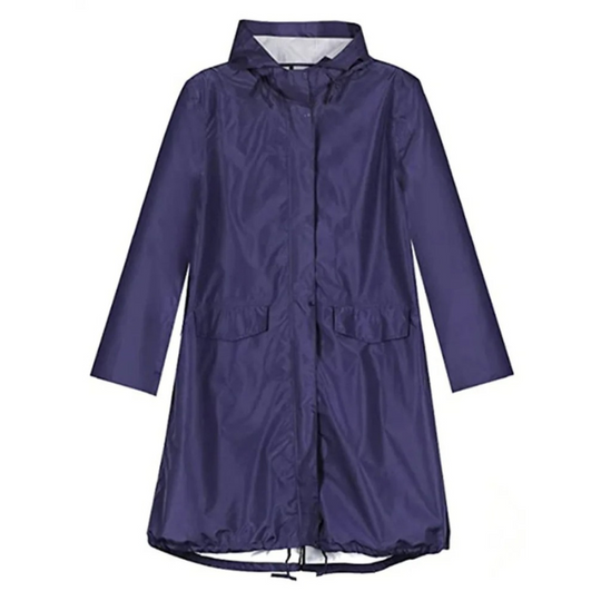 Wetrise - Regenjacke Damen mit Kapuze, Langer Leichter Wasserdichter Mantel