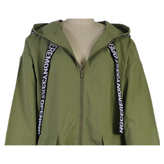 Feminor - Damen Mantel Lässiger Oversized Windbreaker mit Schriftzug-Details