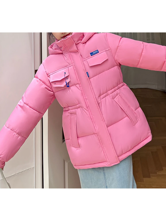 Snovira - Daunenjacke Damen – Warme Winterjacke mit Kapuze und mehreren Taschen