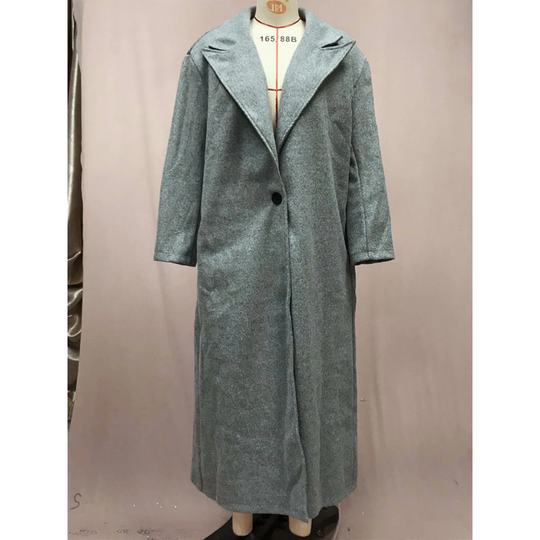 Eleganz - Eleganter Damenmantel Jacke mit Langem Schnitt und Oversize-Passform