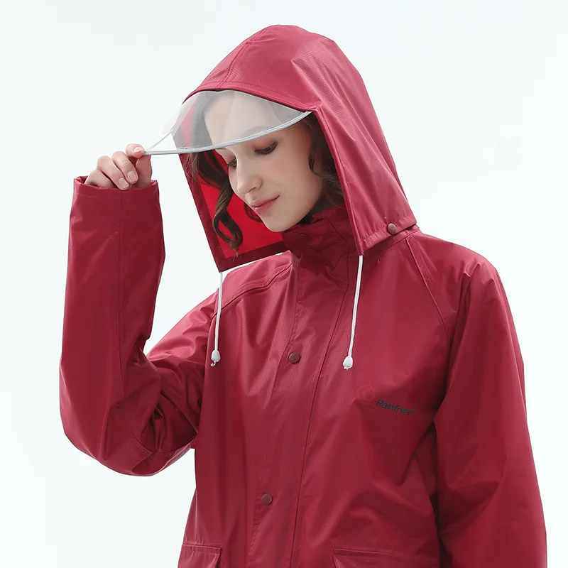 Aqualux - Regenjacke Damen mit Kapuze, Langer Leichter Wasserdichter Mantel