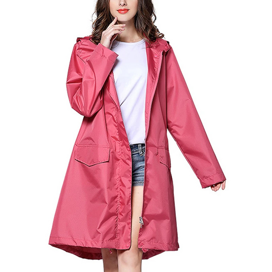 Maturix - Packbare Regenjacke Damen mit Kapuze, Wasserdichter Reisemantel