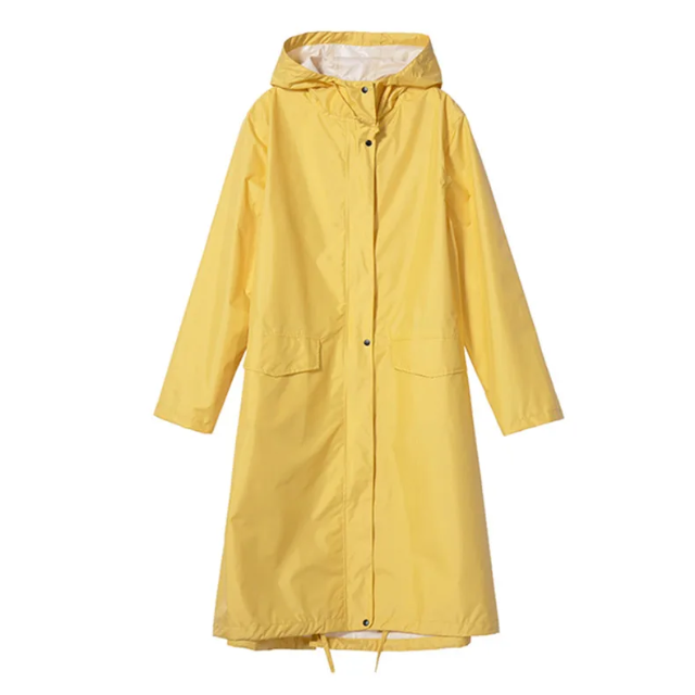 Wetflow - Wasserdichte Regenjacke Damen mit Kapuze, Leichter Langer Mantel