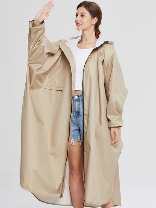 Glanwet - Oversize Regenjacke Damen mit Kapuze, Leichte Wasserdichte Jacke