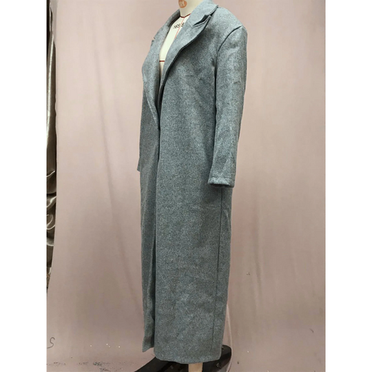 Eleganz - Eleganter Damenmantel Jacke mit Langem Schnitt und Oversize-Passform