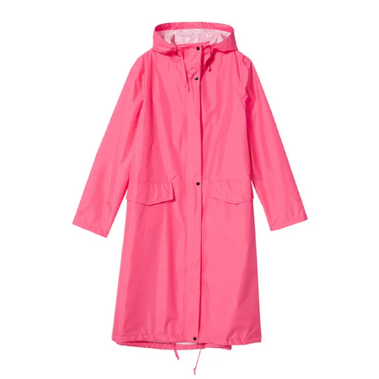 Wetflow - Wasserdichte Regenjacke Damen mit Kapuze, Leichter Langer Mantel