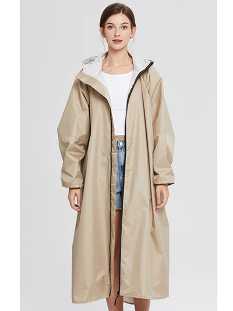 Glanwet - Oversize Regenjacke Damen mit Kapuze, Leichte Wasserdichte Jacke