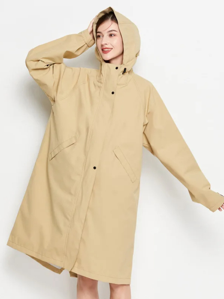 Dryveil - Wasserdichte Regenjacke Damen mit Kapuze, Windjacke