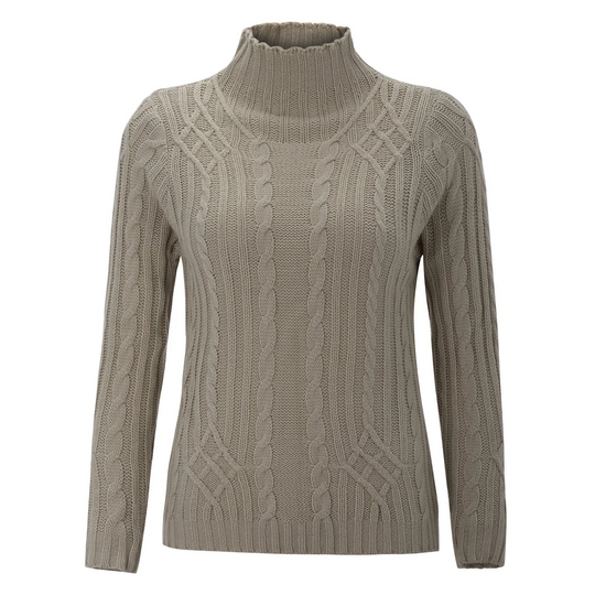 Femkral - Rollkragenpullover Damen, Zopfmuster, Weich und Warm