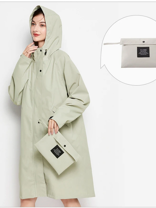 Dryveil - Wasserdichte Regenjacke Damen mit Kapuze, Windjacke