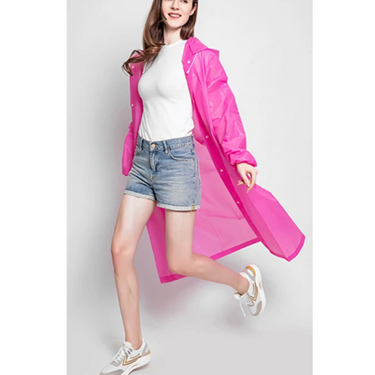 Stormix - Leichte Regenjacke Damen mit Kapuze, Wasserdichter Langer Mantel