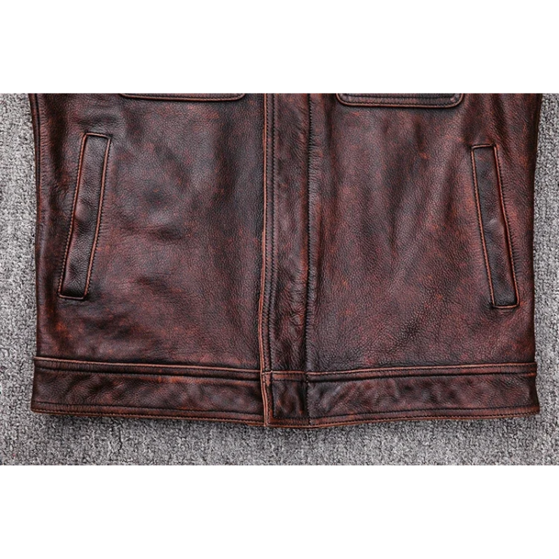 Gallerk - Lederjacke Herren - Vintage-Design mit Taschen und klassischem Kragen