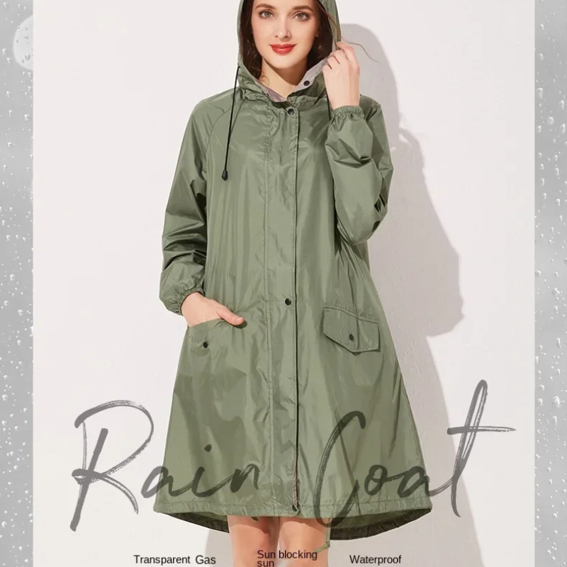 Agedrye - Regenjacke Damen Mit Kapuze - Wasserdichter Faltbarer Mantel