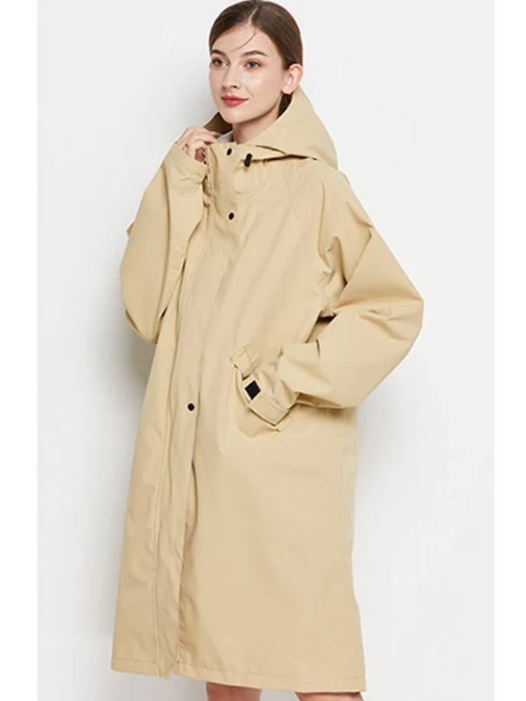 Wetlife - Regenjacke Damen Mit Kapuze - Wasserdichter Langer Regenmantel