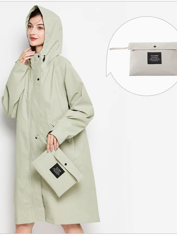 Wetlife - Regenjacke Damen Mit Kapuze - Wasserdichter Langer Regenmantel