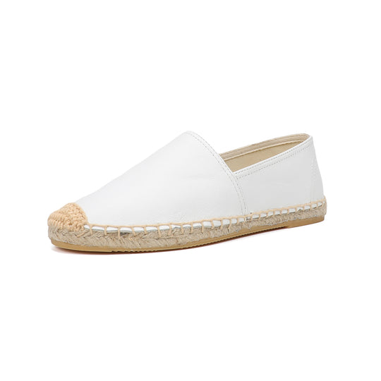 VIDA Flache Kuhleder-Damen Espadrilles im Ballettstil