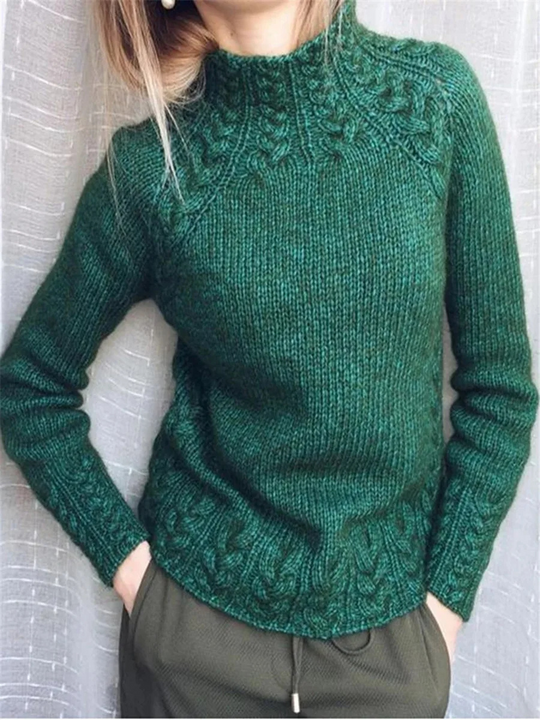 Luxkral - Rollkragenpullover Damen, Schmaler Schnitt Zopfstrickpullover, Lässig