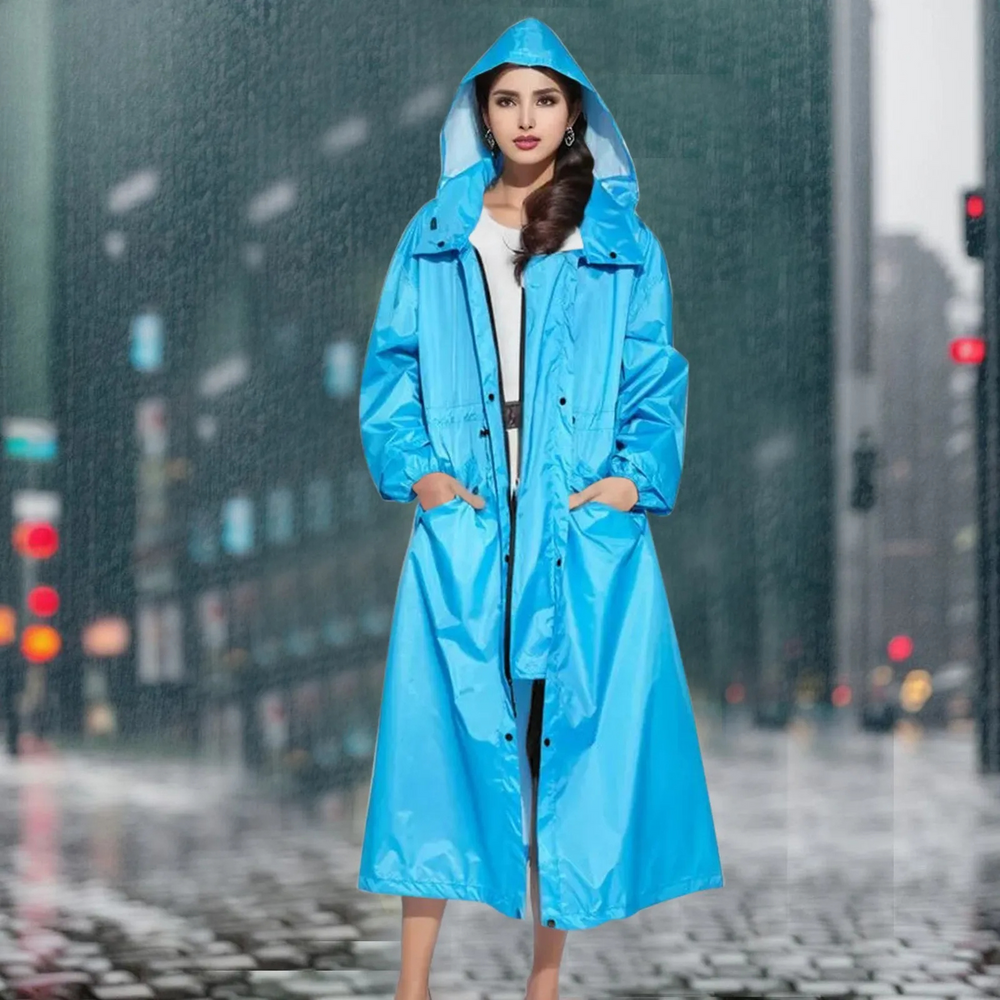 Rainlux - Lange Regenjacke Damen mit Kapuze, Wasserdicht und Winddicht