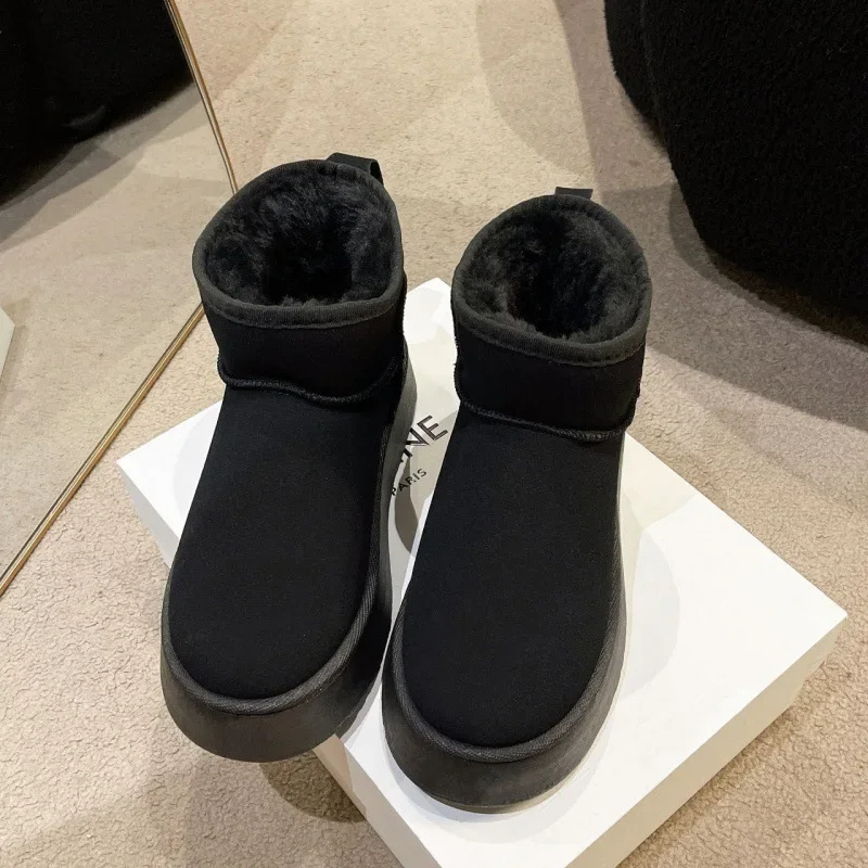 Ravolin - Damen Boots, Kunstfell Gefüttert, Gemütliche Winter Schlupfschuhe