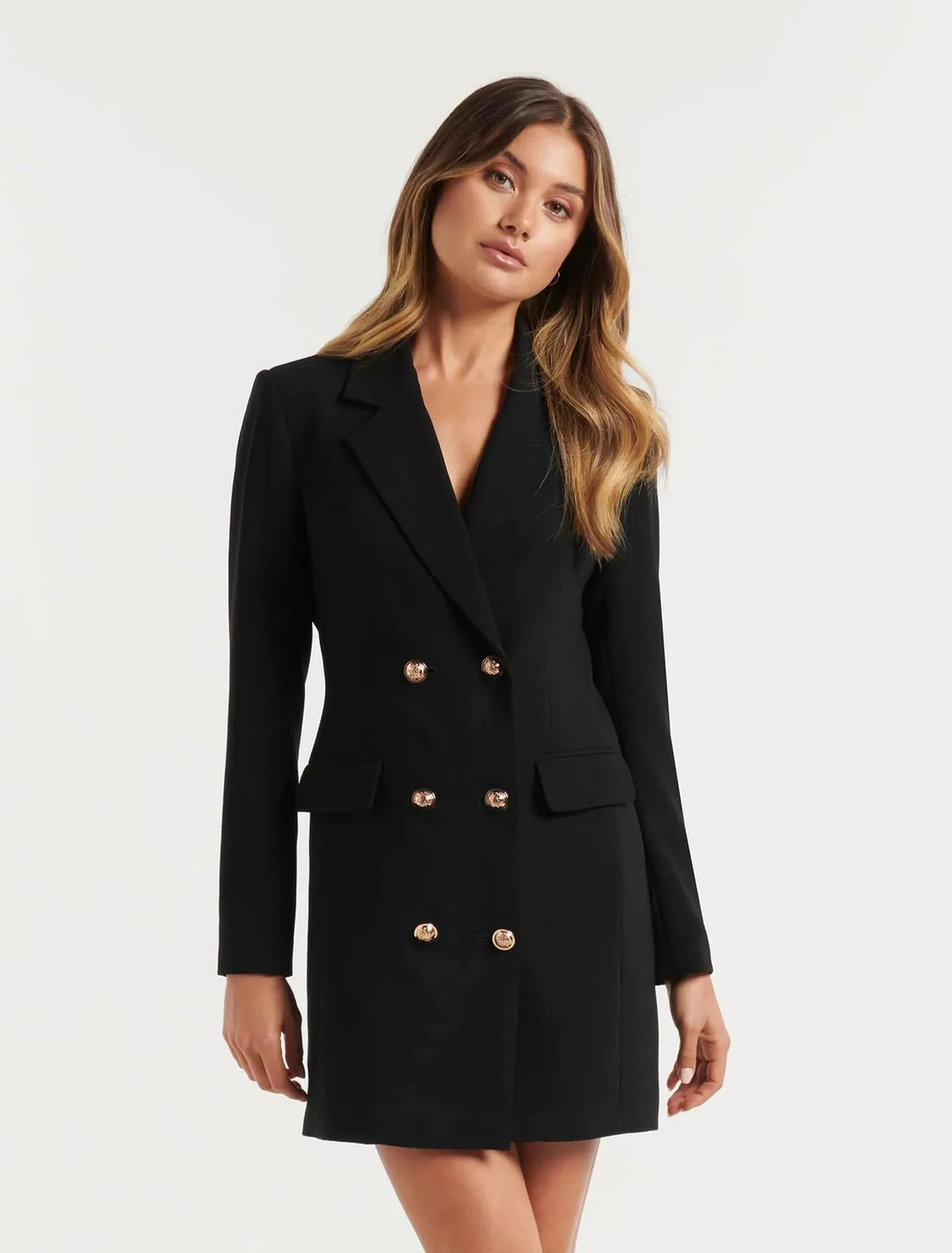 Coutore - Blazer Kleid Damen, Klassisch Zweireihig Mit Langen Ärmeln