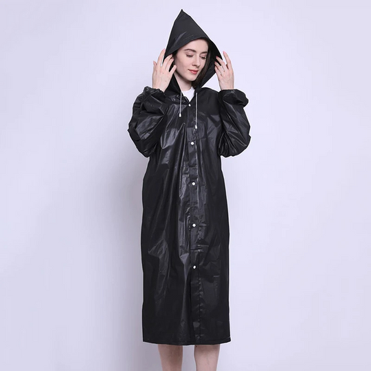 Stormix - Leichte Regenjacke Damen mit Kapuze, Wasserdichter Langer Mantel