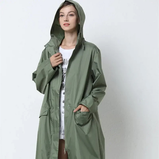 Mistjoy - Regenjacke Damen Mit Kapuze - Wasserdichter Mantel Mit Gürtel