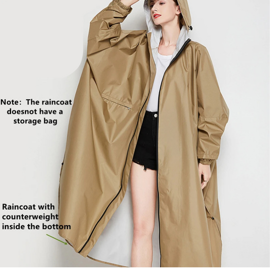 Softwet - Lange Wasserdichte Regenjacke Damen mit Kapuze, Leichtgewicht Mantel