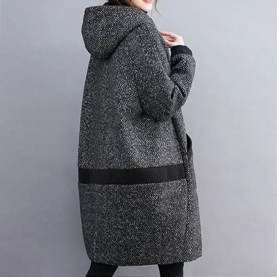 Wintera - Damenmantel Jacke – Oversized Mantel mit Kapuze und praktischen Taschen