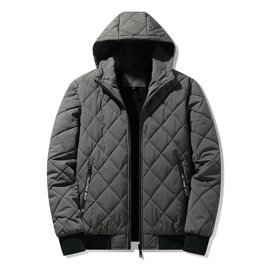 Warmend - Puffer Jacke Herren – Steppjacke mit Kapuze und sportlichem Reißverschluss-Design