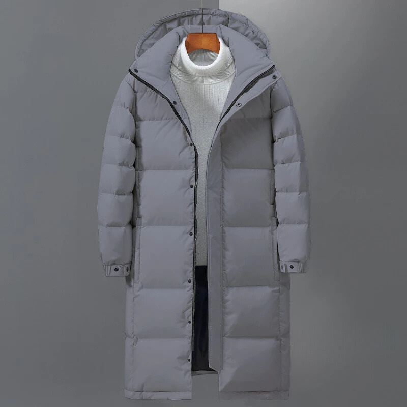 Herrenx - Mantel Herren Lang - Winterjacke mit Kapuze und Wasserabweisendem Design