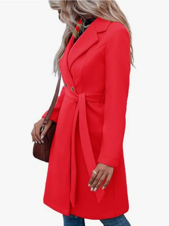 Casline - Damenmantel Jacke – Eleganter Trenchcoat mit Bindegürtel und Knöpfen