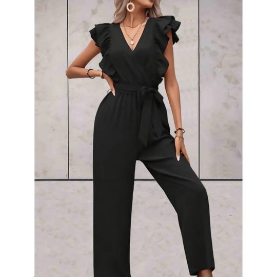 VIDA Lässiger Jumpsuit mit Rüschenärmeln und Bund