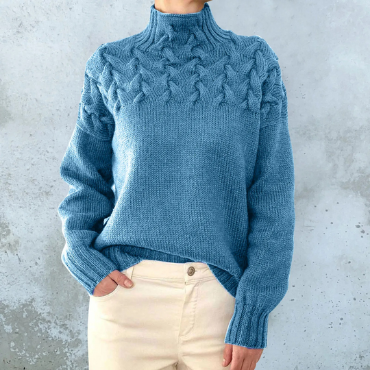 Rollart - Rollkragenpullover Damen, Zopfstrickpullover, Warm und Stilvoll