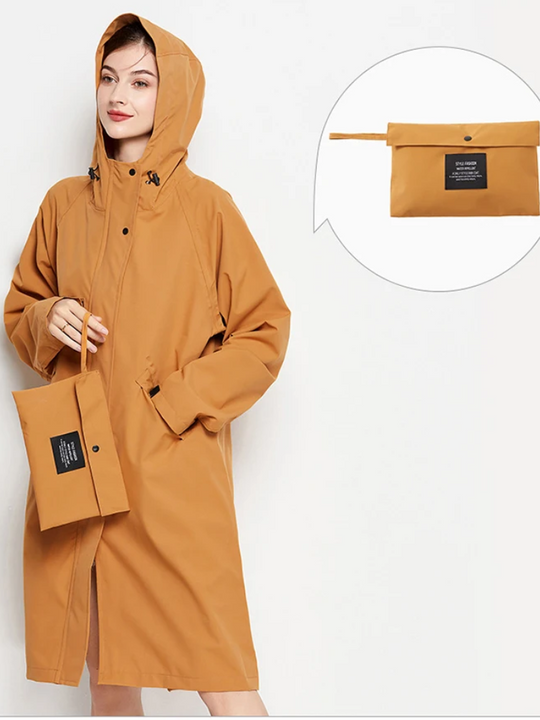 Wetlife - Regenjacke Damen Mit Kapuze - Wasserdichter Langer Regenmantel