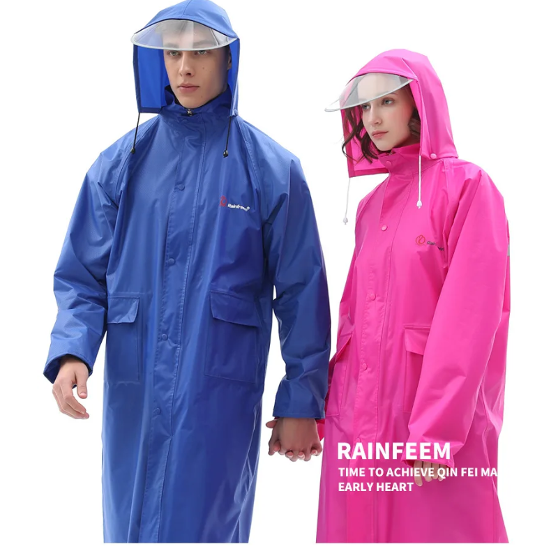 Aqualux - Regenjacke Damen mit Kapuze, Langer Leichter Wasserdichter Mantel