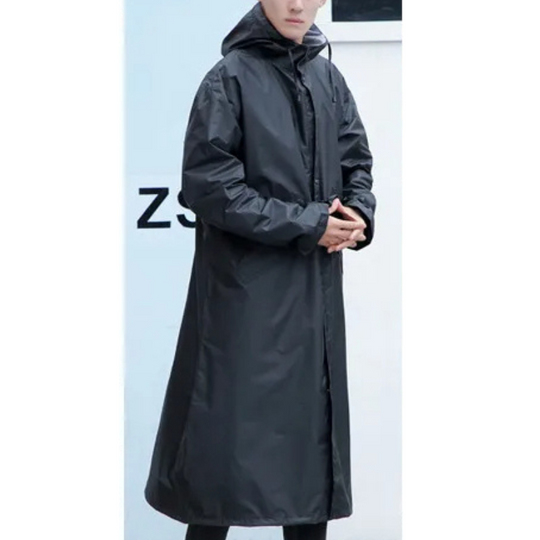 Graneve - Regenjacke Damen mit Kapuze, Verstellbare Taille, Wasserdichter Langer Mantel