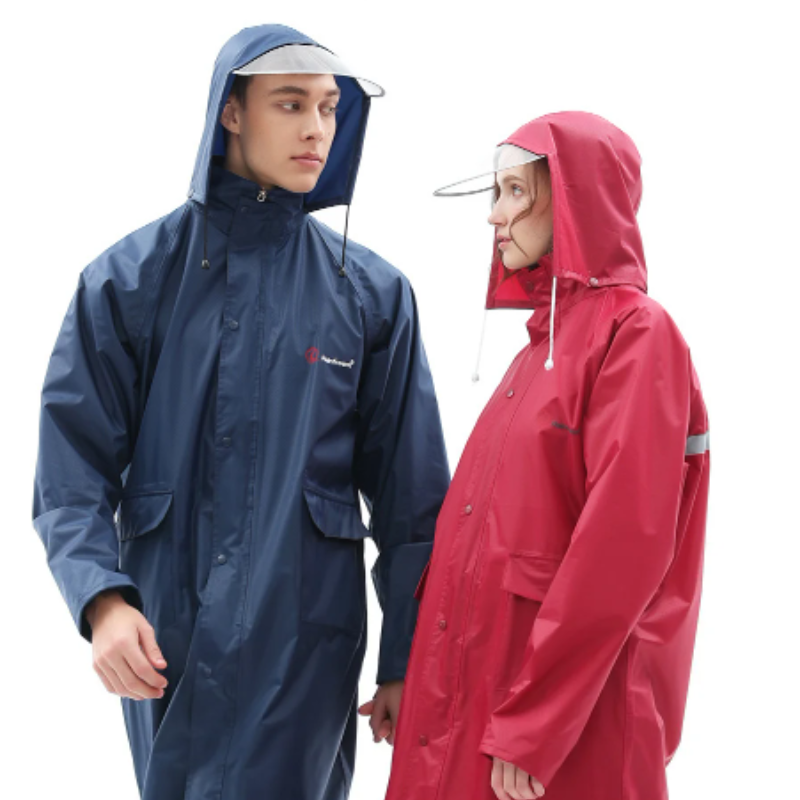 Aqualux - Regenjacke Damen mit Kapuze, Langer Leichter Wasserdichter Mantel