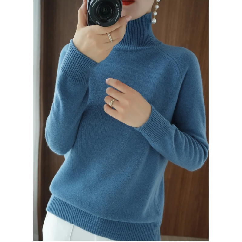 Formgen - Rollkragenpullover Damen, Weich Gestrickt, Warm und Gemütlich