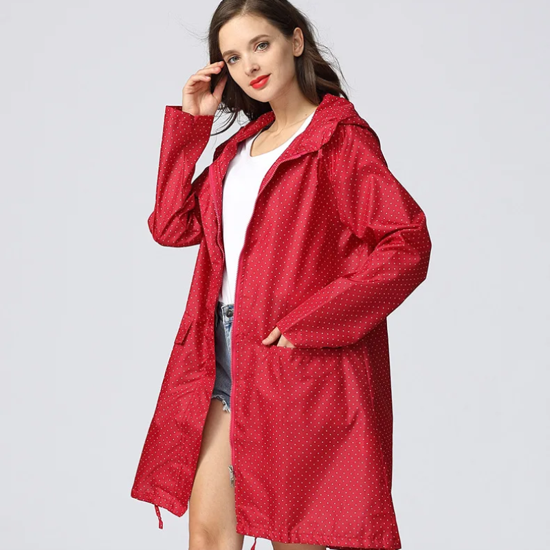 Graysun - Regenjacke Damen Mit Kapuze - Wasserdichter Mantel Mit Kordelzug