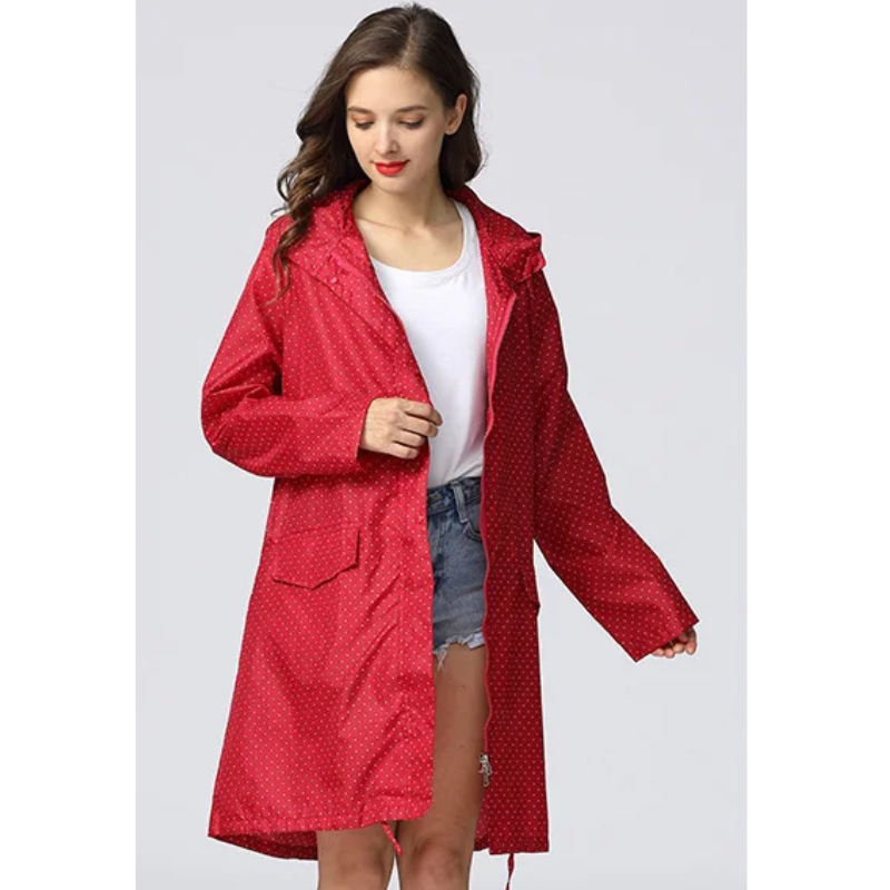 Graysun - Regenjacke Damen Mit Kapuze - Wasserdichter Mantel Mit Kordelzug