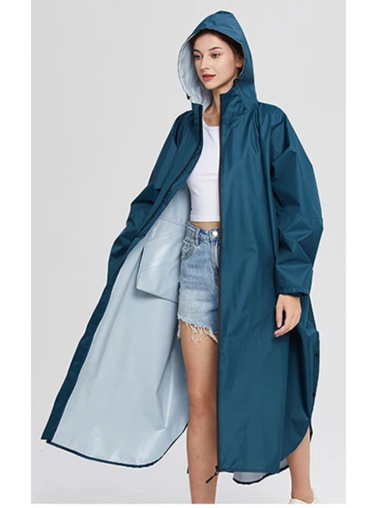 Glanwet - Oversize Regenjacke Damen mit Kapuze, Leichte Wasserdichte Jacke