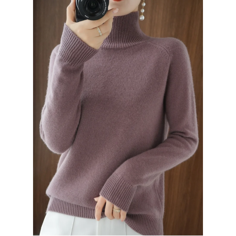 Formgen - Rollkragenpullover Damen, Weich Gestrickt, Warm und Gemütlich