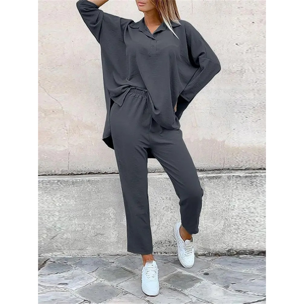 VIDA grüner einfacher Turnkragen elastischer Taillen-Hosen-Jumpsuit