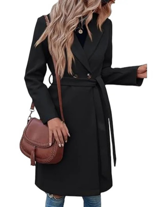 Casline - Damenmantel Jacke – Eleganter Trenchcoat mit Bindegürtel und Knöpfen