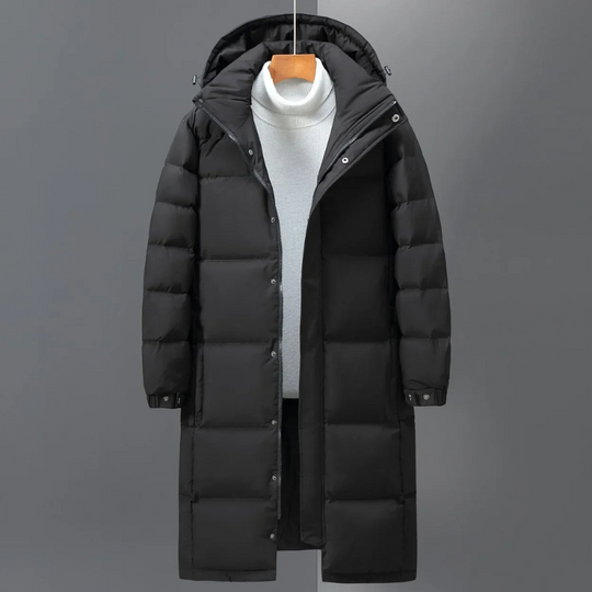 Herrenx - Mantel Herren Lang - Winterjacke mit Kapuze und Wasserabweisendem Design