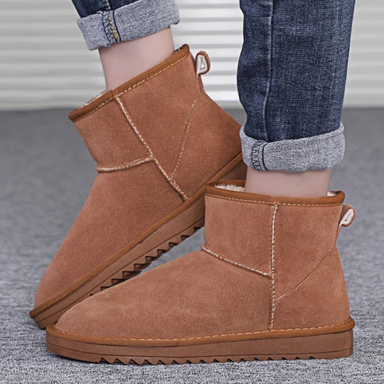 Ronelix - Damen Boots Mit Warmfutter - Rutschfeste Winter Knöchelstiefel Mit Schnalle