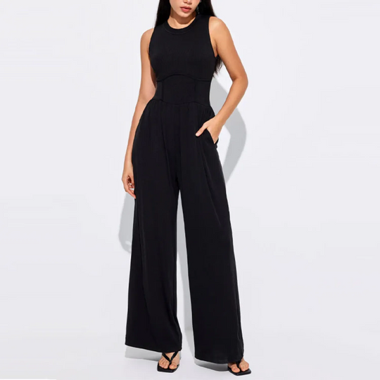 VIDA Schwarzer ärmelloser Jumpsuit